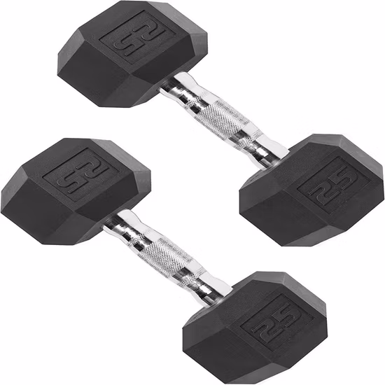 Cast Iron Fitness Equipment Round Head Rubber Dumbell/Rubber Hex Dumbbel